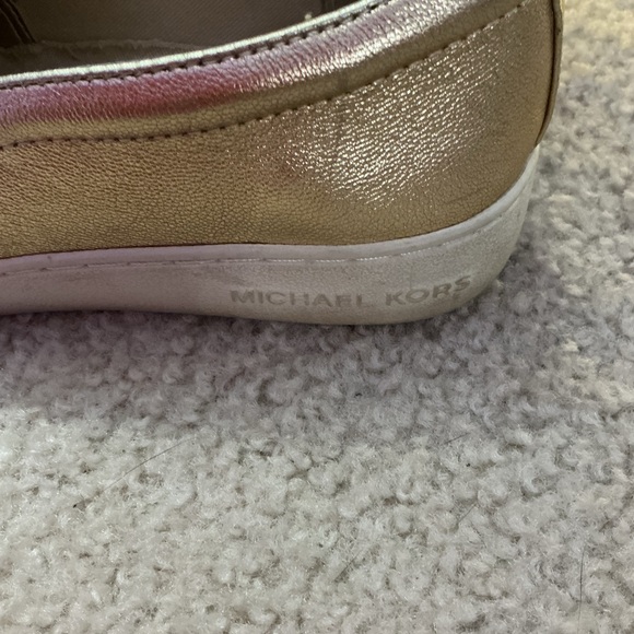 Michael Kors Gold Slip-On Loafers - Picture 2 of 10